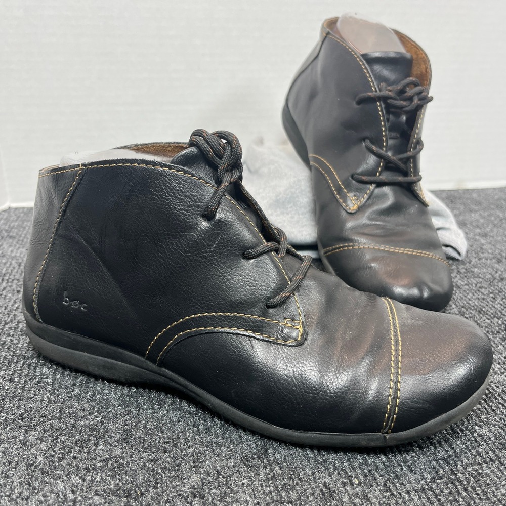 b.o.c. Ankle Chukka Boots Women 7.5 Black Contrast Stitch Witchy Dark Academia